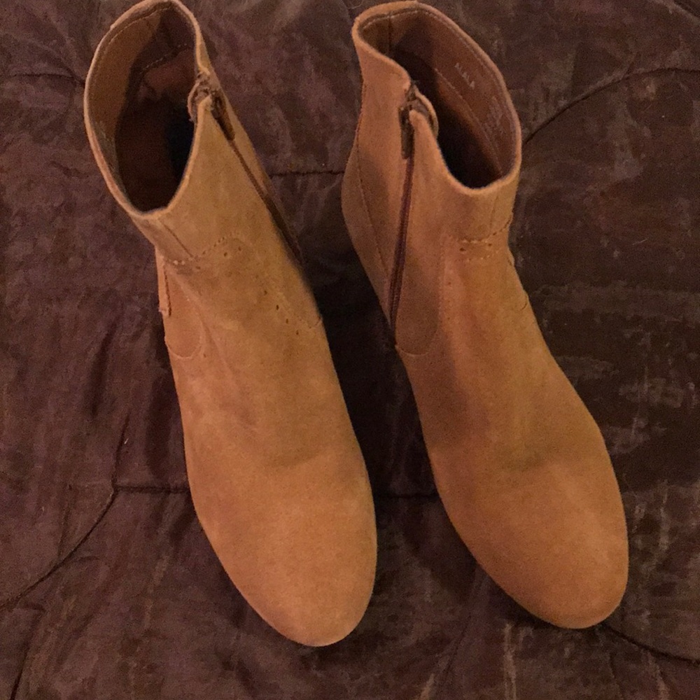 Promod Alala Mid Heel Suede Women’s Booties In Tan, EU 40, US 10